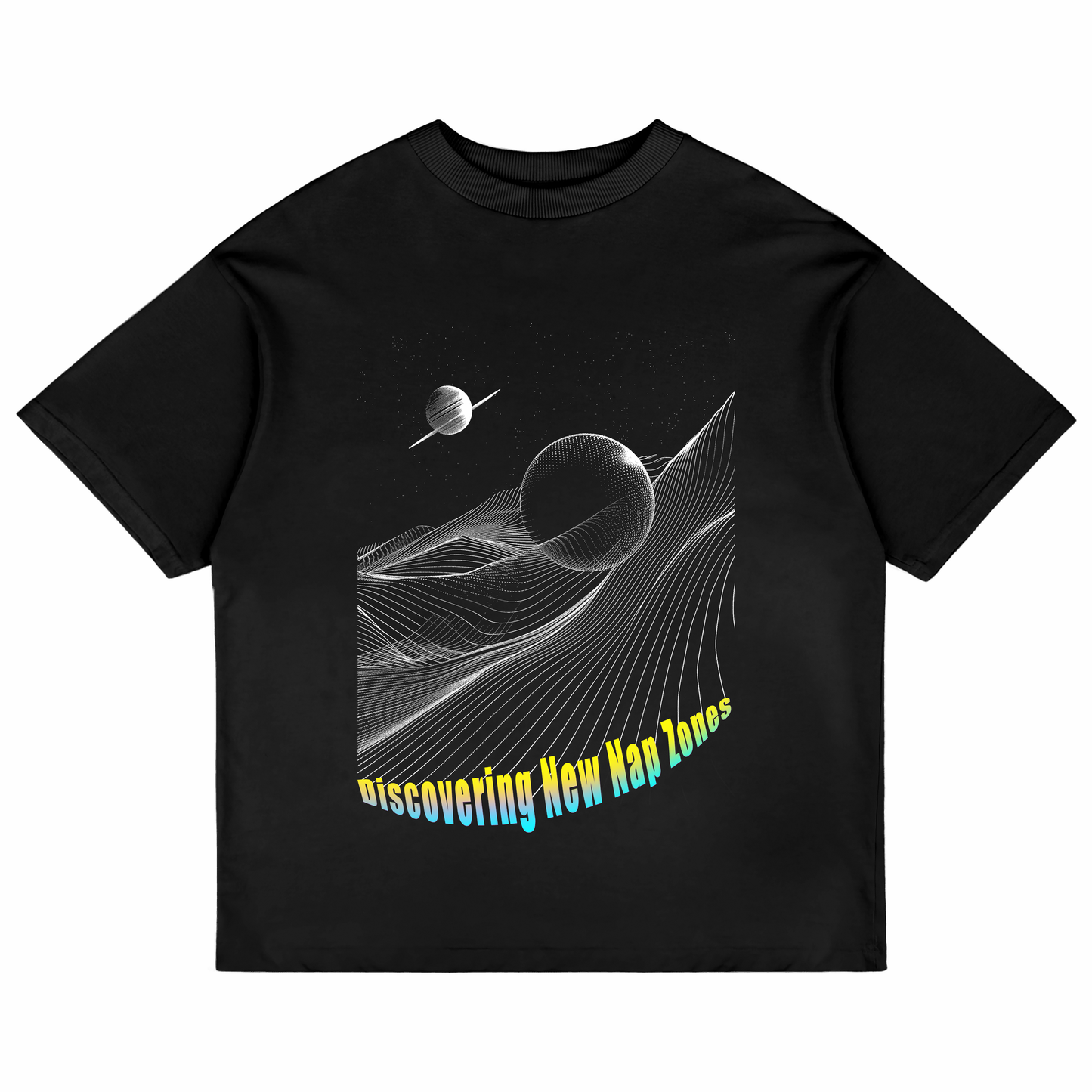 Space Nap - Oversized T-shirt - Black