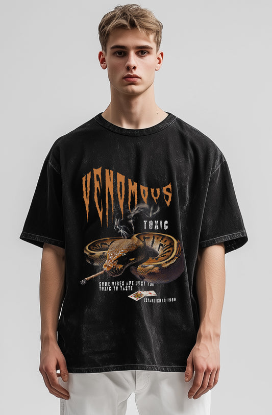 Venomous - Acid wash Oversized T-shirt