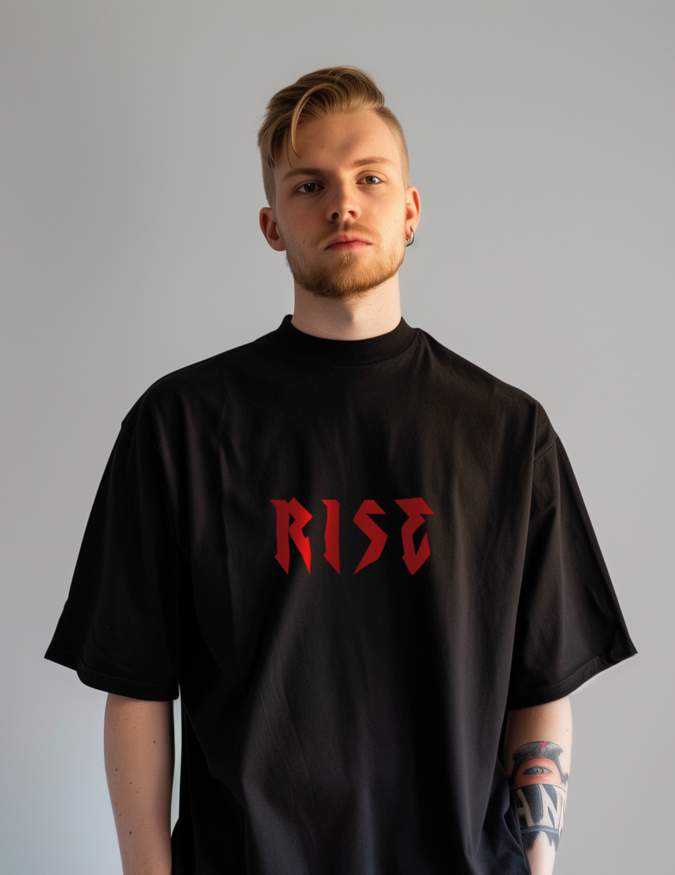 Angel Rise Oversized T-shirt (Black)