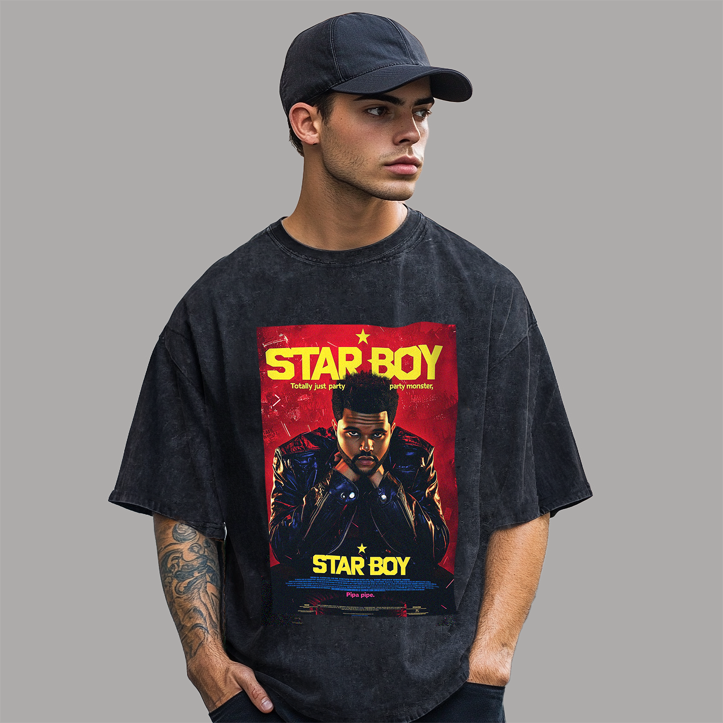 StarBoy- Acid Wash Oversized T-shirt