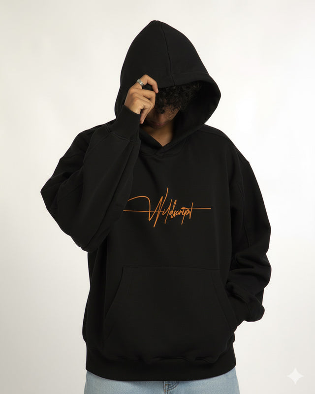 BLACK WILDSCRIPT OVERSIZED HOODIE